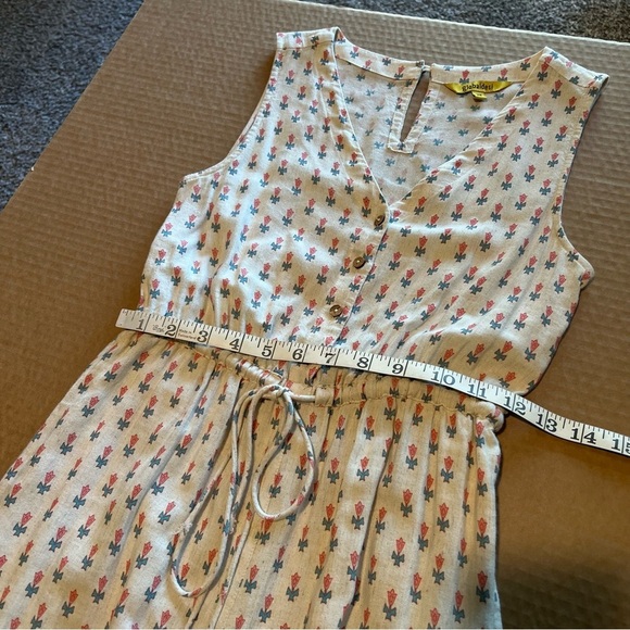 Global Desi Boho Vneck floral print jumpsuit, wide leg, sleeveless, sz XS - Picture 9 of 16